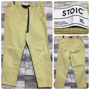 Stoic Belted Chino Pants Men’s XL Yellow Tan Stretch (Inseam 27)